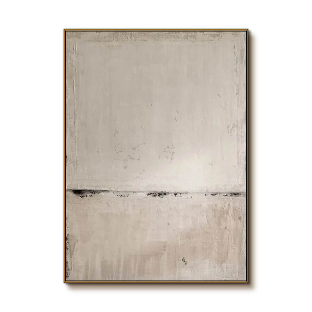 Invisible Horizon - Minimalist Beige Abstract Canvas Art