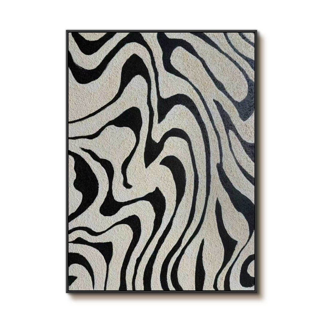 Float - Black and White Abstract Art Painting