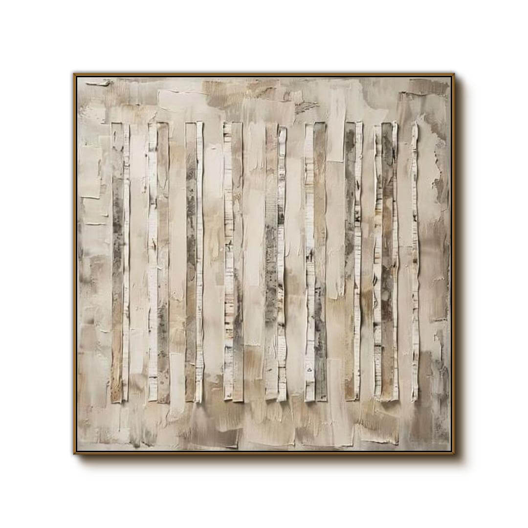 Peeling Layers - Brown Wabi Sabi Textured Canvas Art Painting