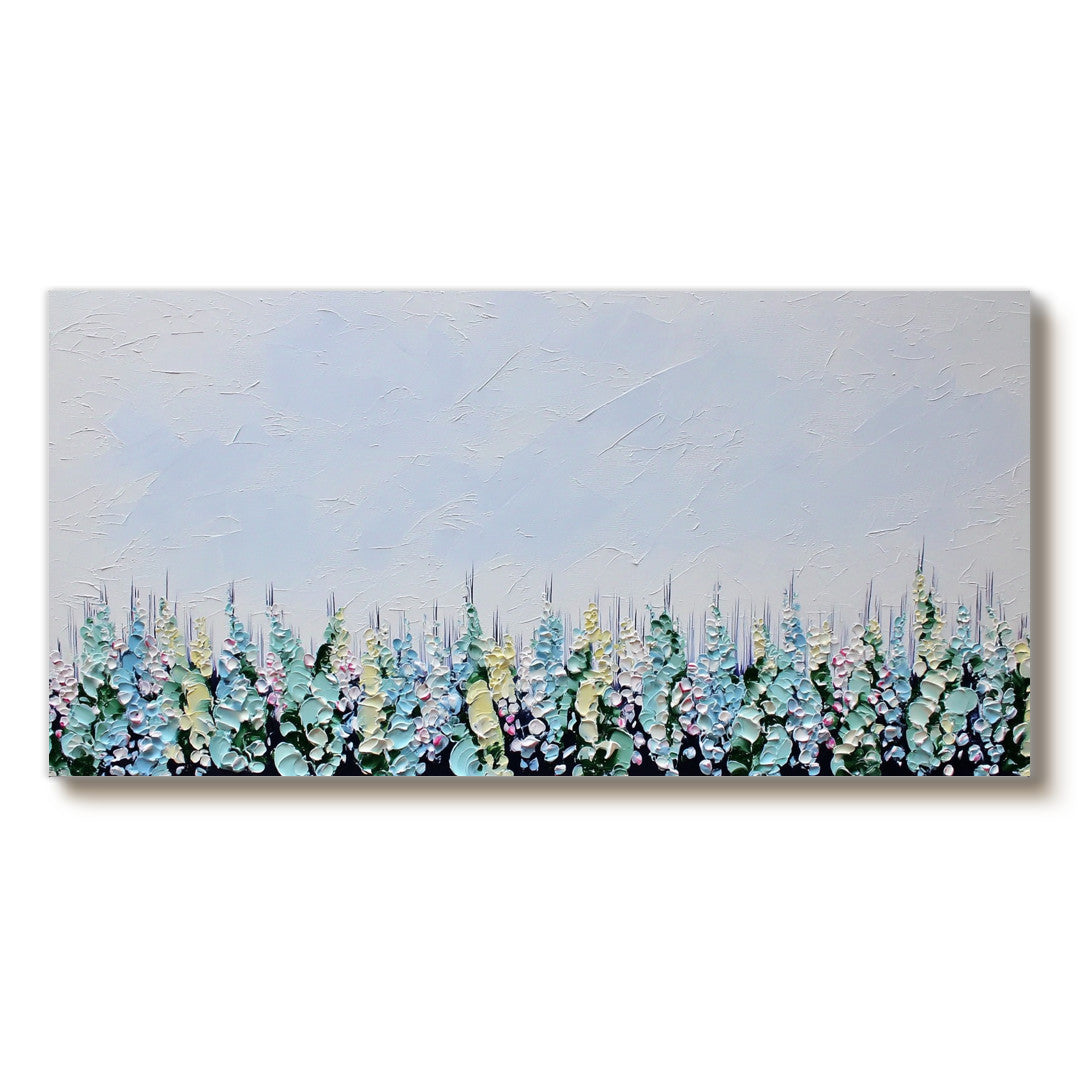 Boundary Line of the Flower Sea - Modern Impasto Abstract Floral Field Oil Art