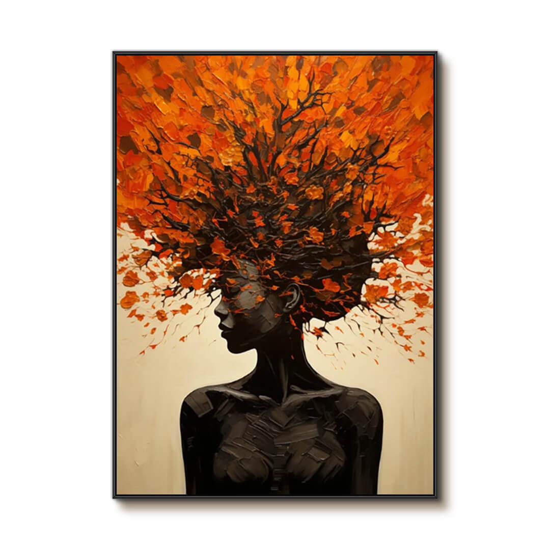 Crowned in Foliage - Modern Abstract Portrait Wall Art