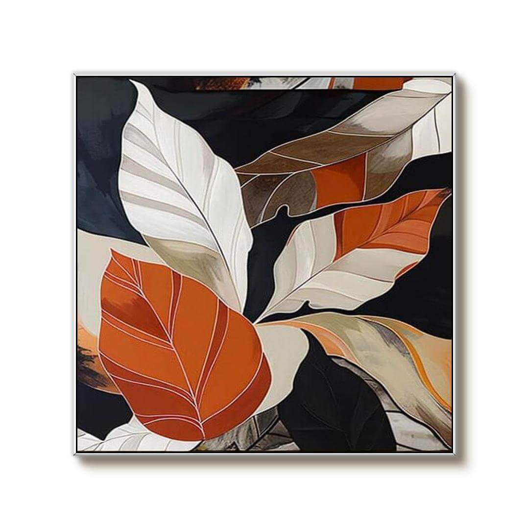 Leaf Symphony - Modern Botanical Canvas Art Painting