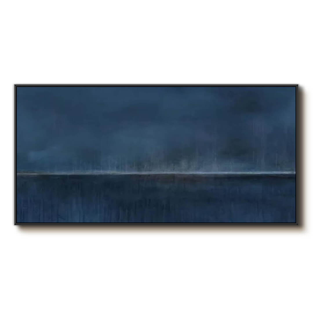 Blue Divide - Blue Modern Abstract Canvas Art