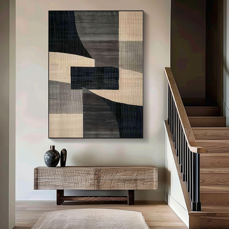 Plate Tectonics - Black Wabi Sabi Textured Wall Art