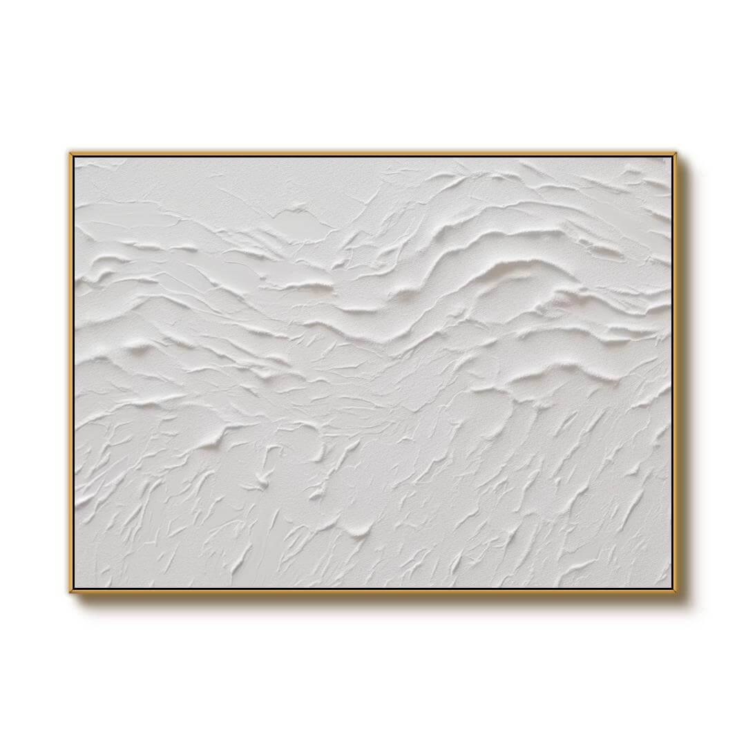 White Ripple - Minimalist Textured Abstract Art