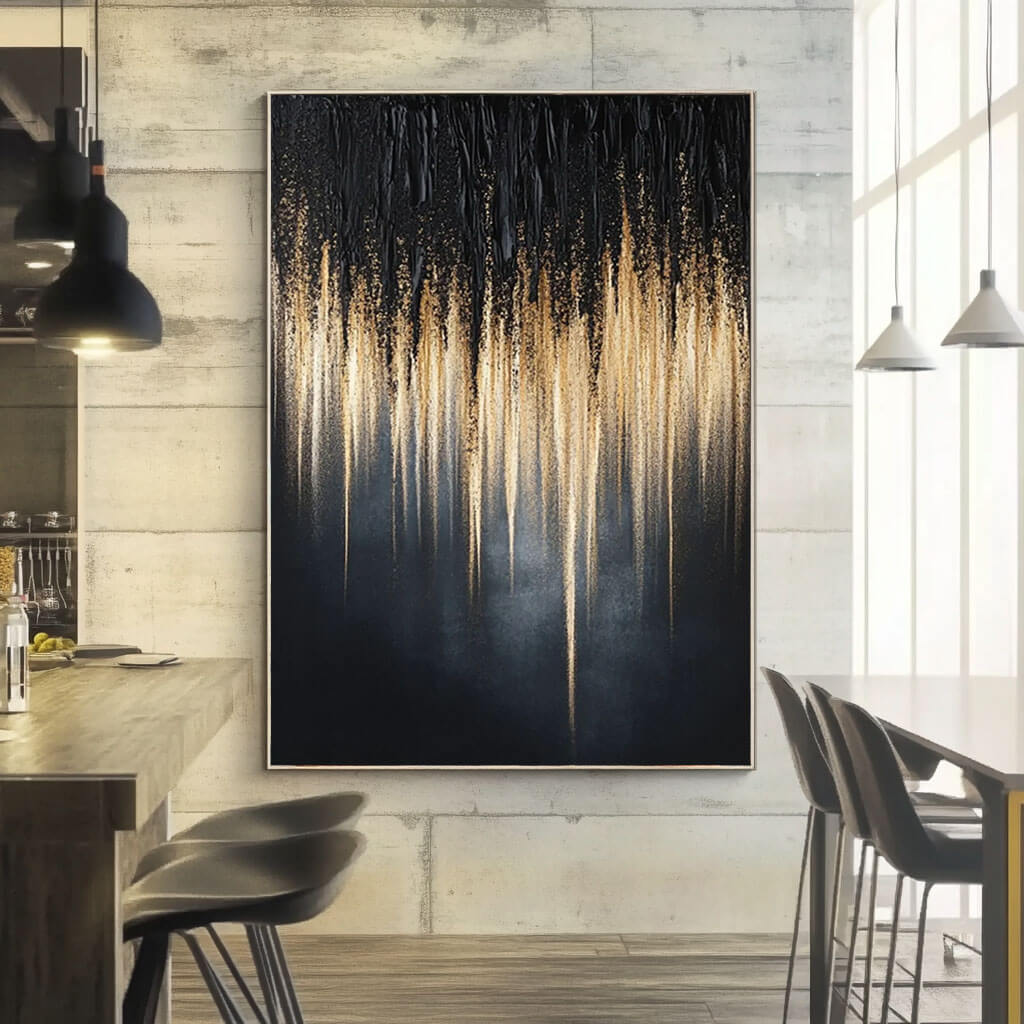 Gravity - Black Minimalist Abstract Wall Art