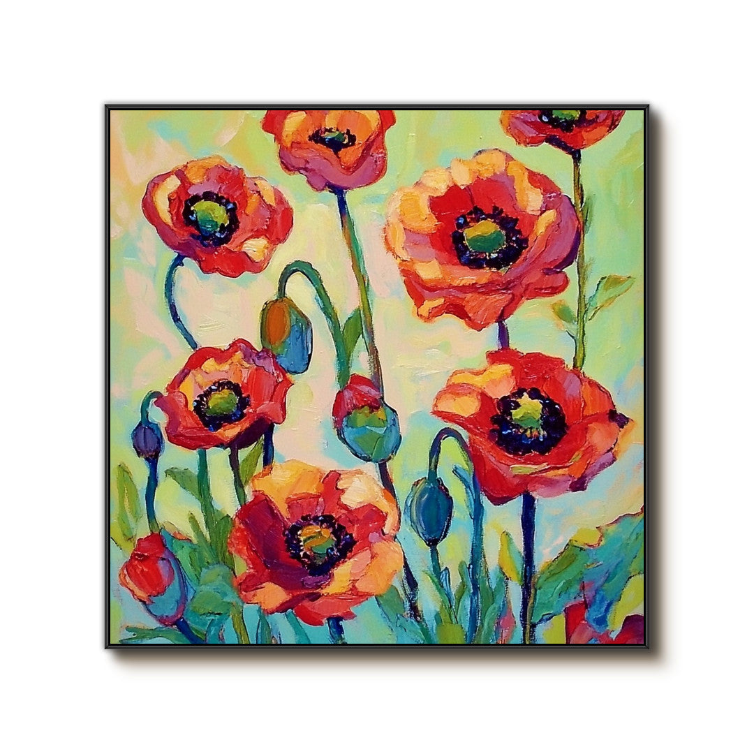 The Sweet Rebel - High Saturation Hand Painted Floral Texture Wall Art