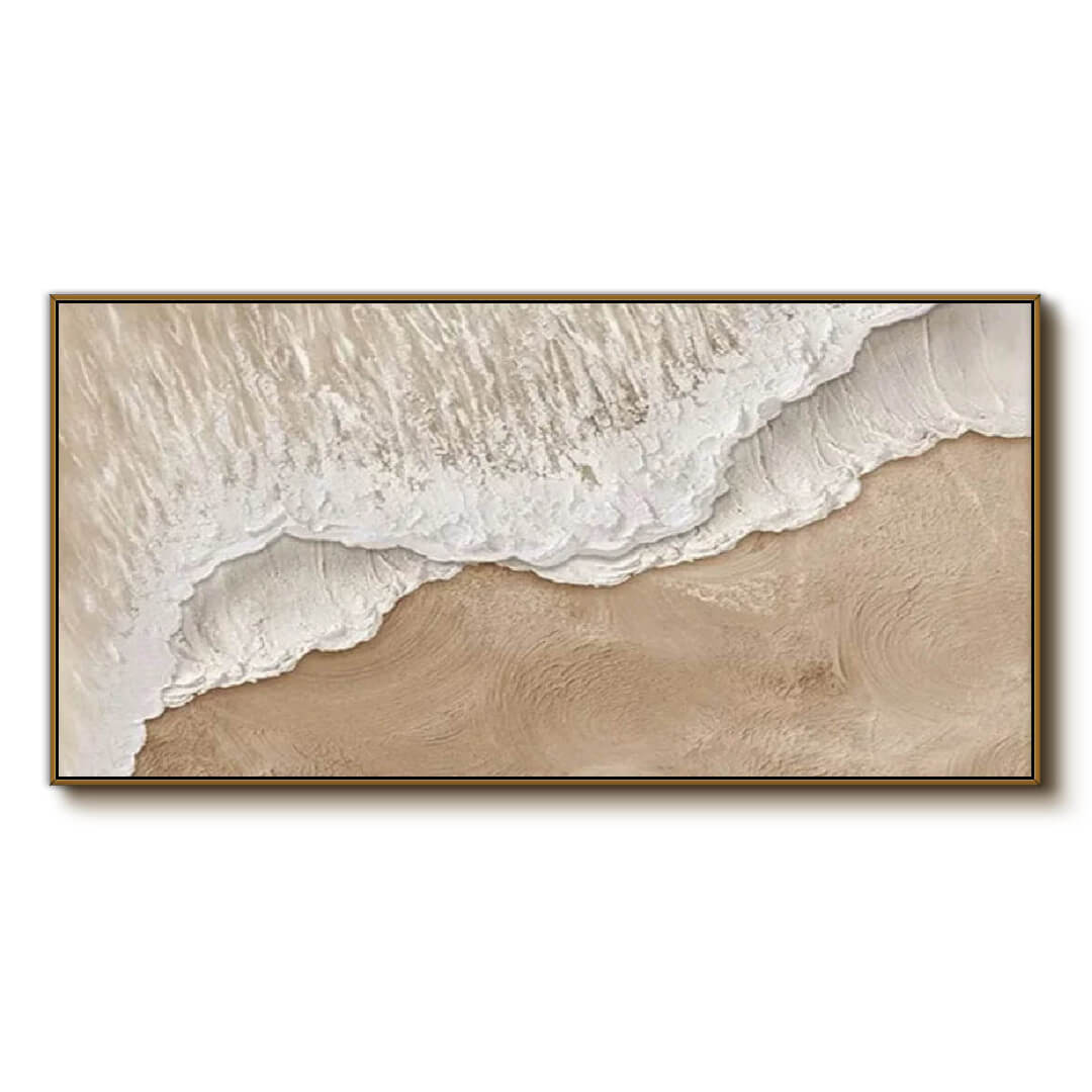 Waves over Sand - Textured Beach Wave Canvas Wall Art