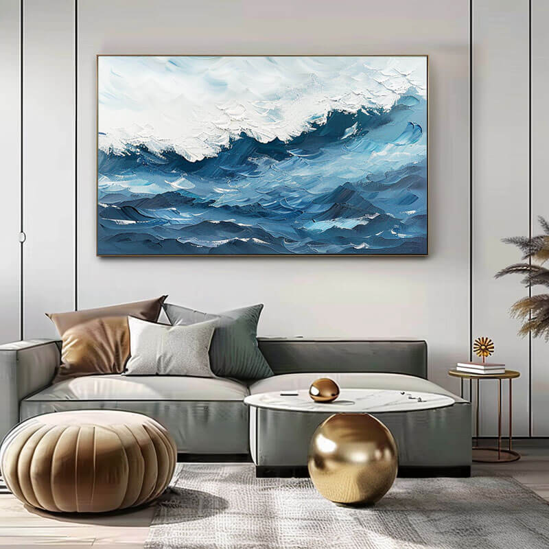 The Ocean - Large Blue Abstract Art Painting