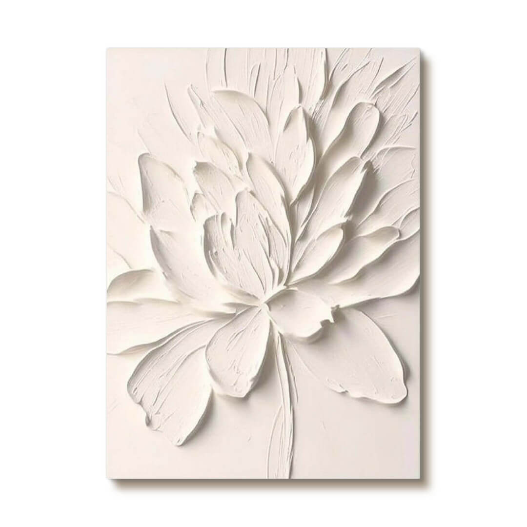 Petals in White - Floral Texture Art Painting