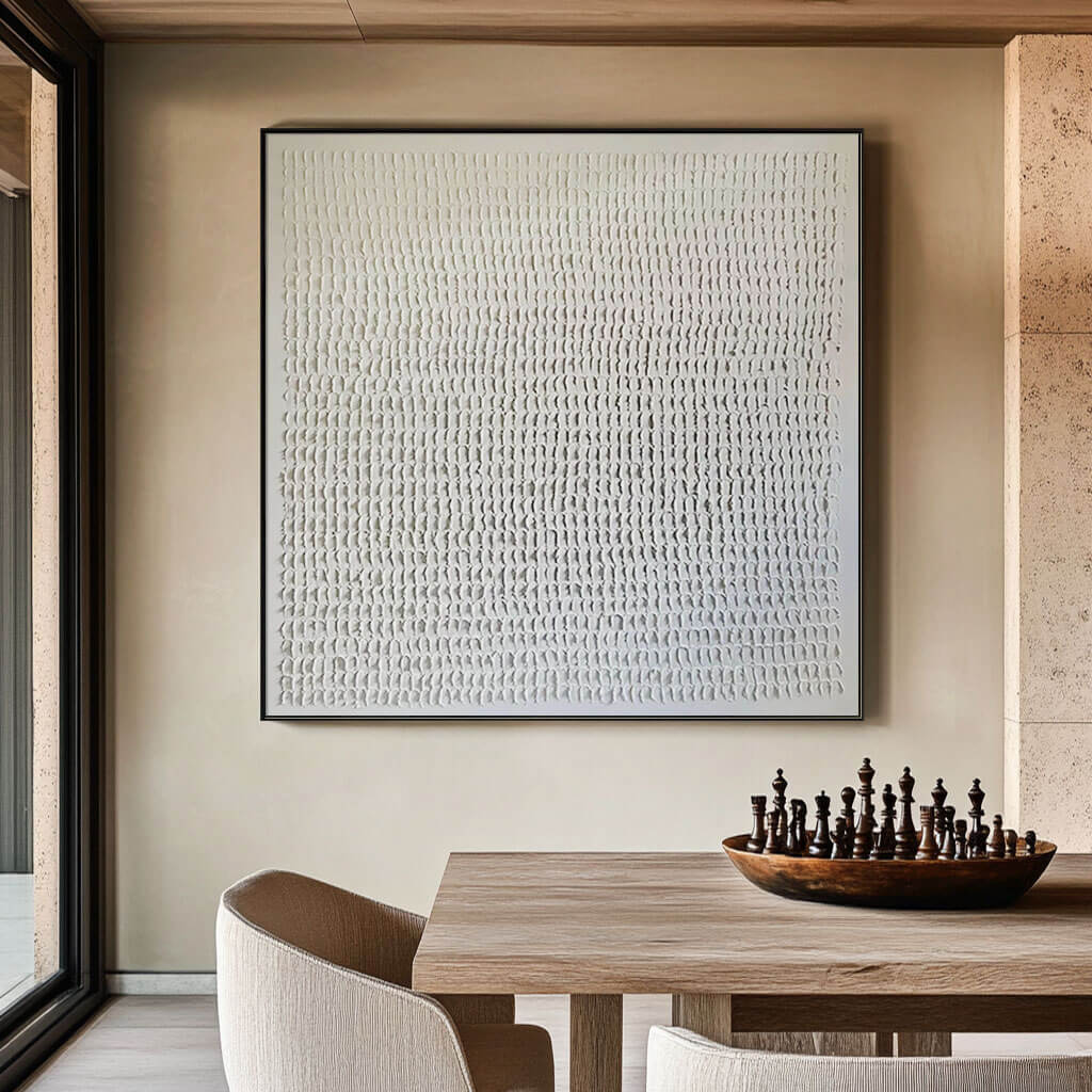 White Noise - Modern Minimalist Abstract Art Painting