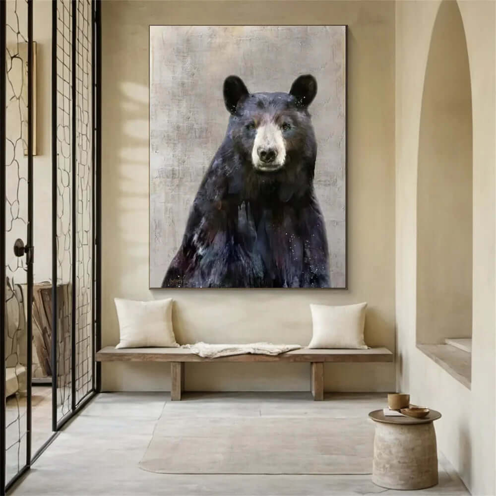 The Gaze of the Bear - Hand-Painted Animal Canvas Art