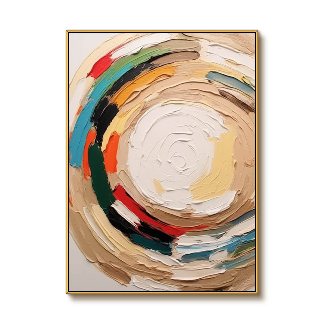 Colorful Sauce on Donuts - Textured Colorful Canvas Art Painting