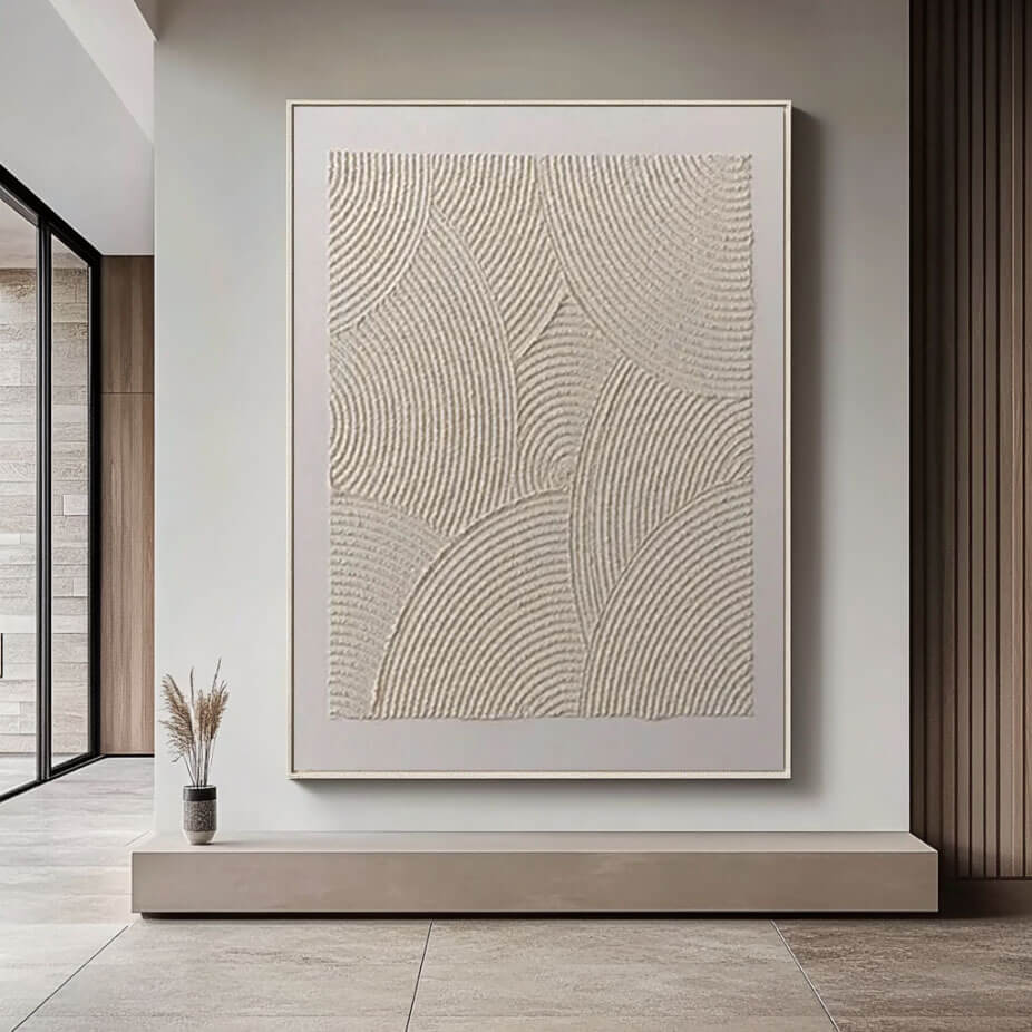 Wave Lines - Large Textured Minimalist Wall Art Painting