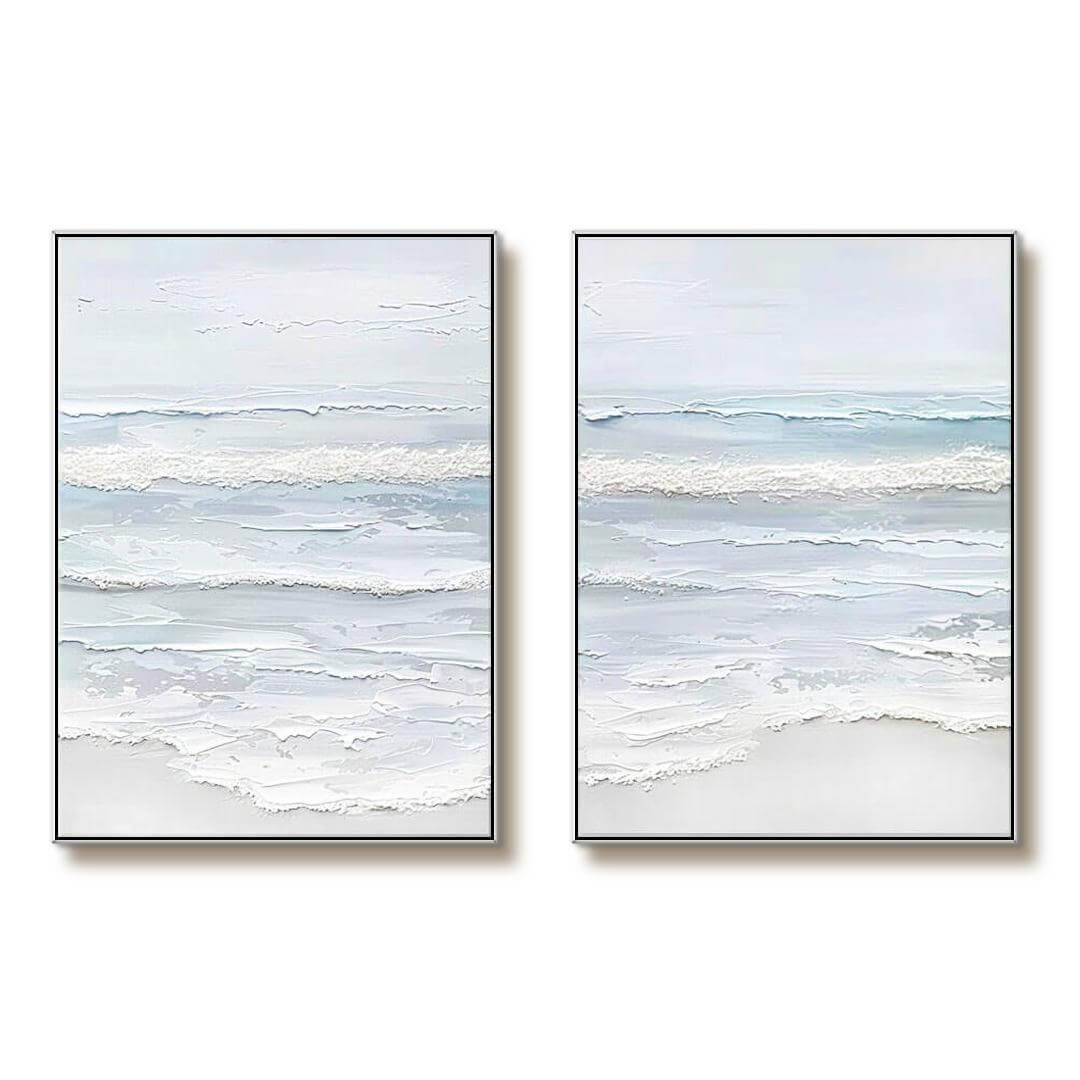 Sea Swell - Abstract Plaster Wall Art Set of 2