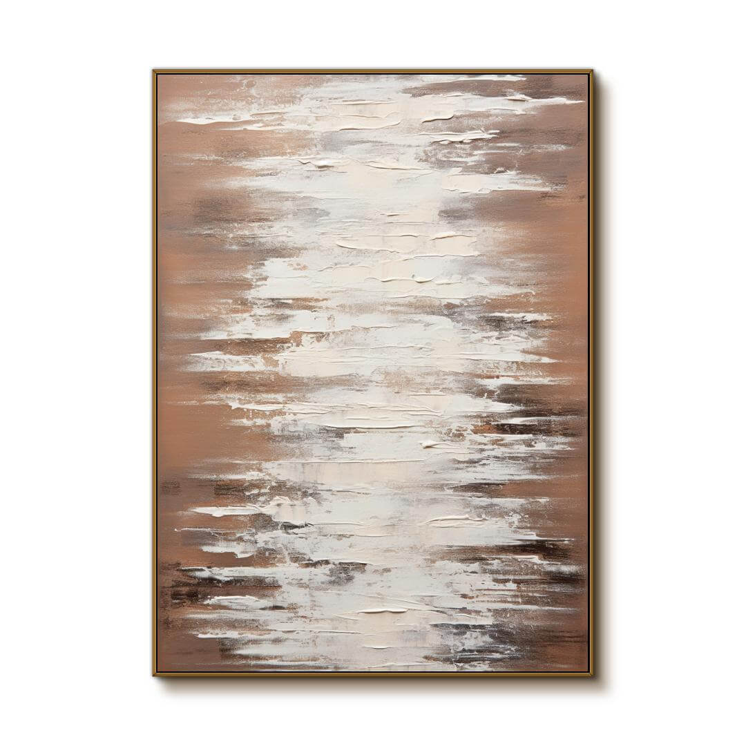 Dappled with Light - Original Brown Textured Abstract Art