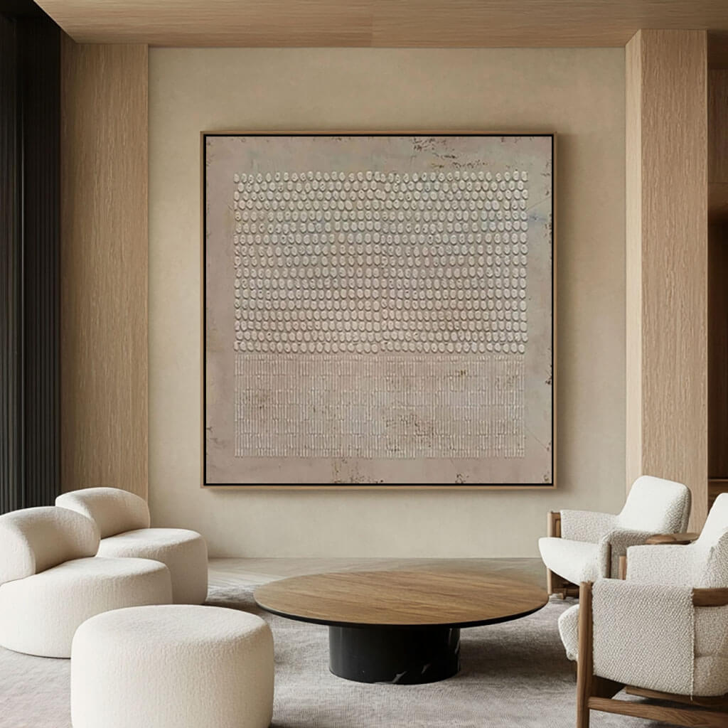 Invariable - Beige Abstract Wall Art Painting