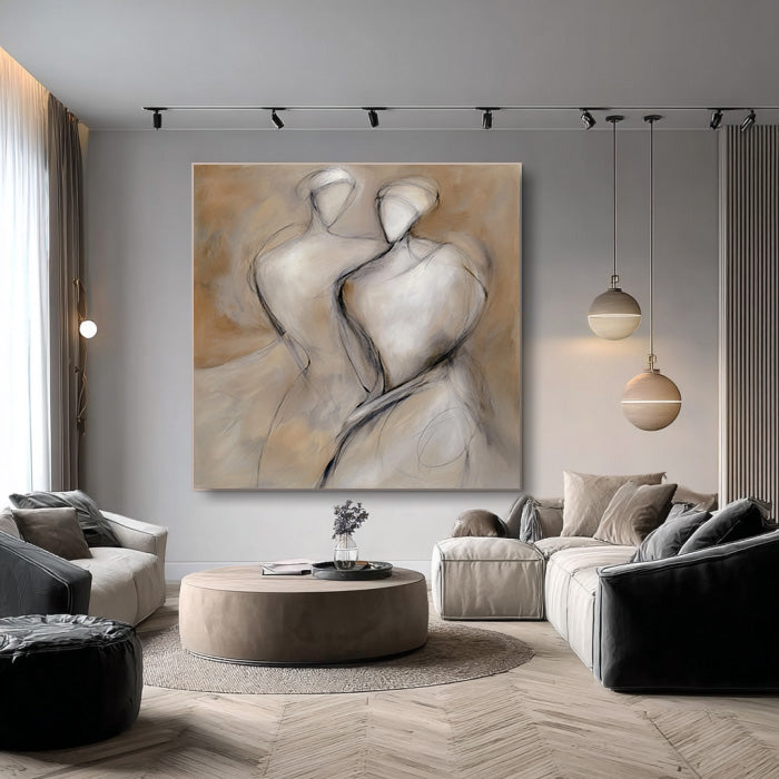Tribal Imprint - Impasto Abstract Textured Figure Wall Art
