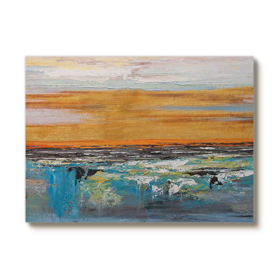 Rays of Life - Large Gold Abstract Wall Art
