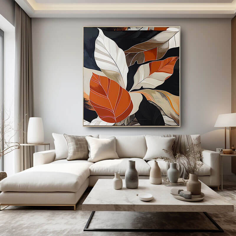 Leaf Symphony - Modern Botanical Canvas Art Painting