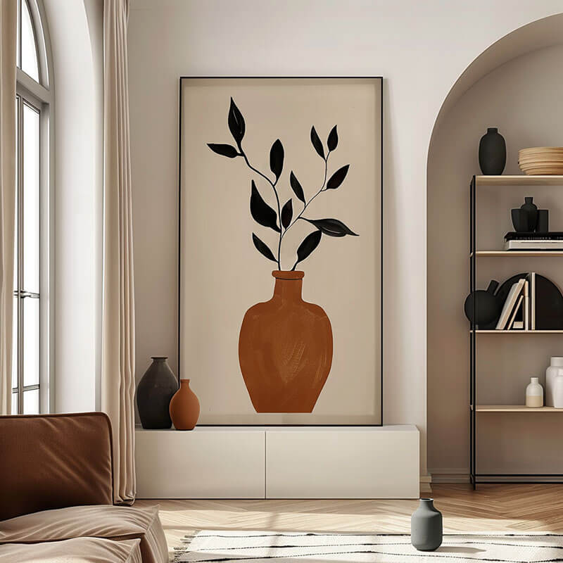 Plant in a Pot - Botanical Abstract Wall Art Painting