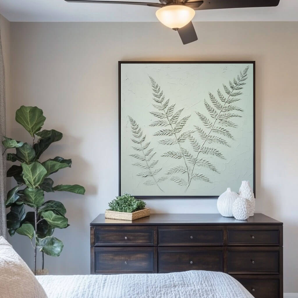Fronds Impression - Textured Botanicals Canvas Art Painting