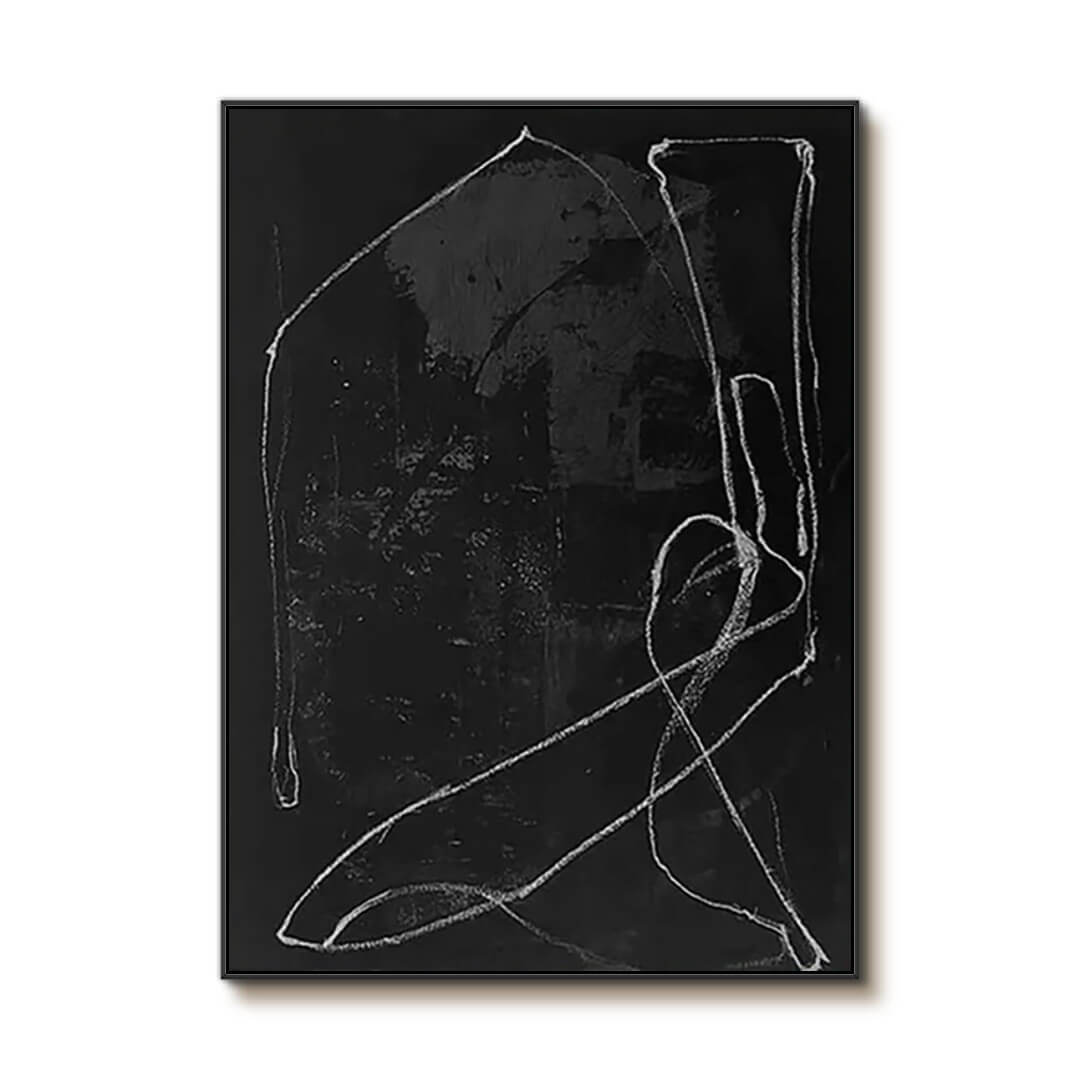 Alternate Black - Modern Minimalist Abstract Art Painting