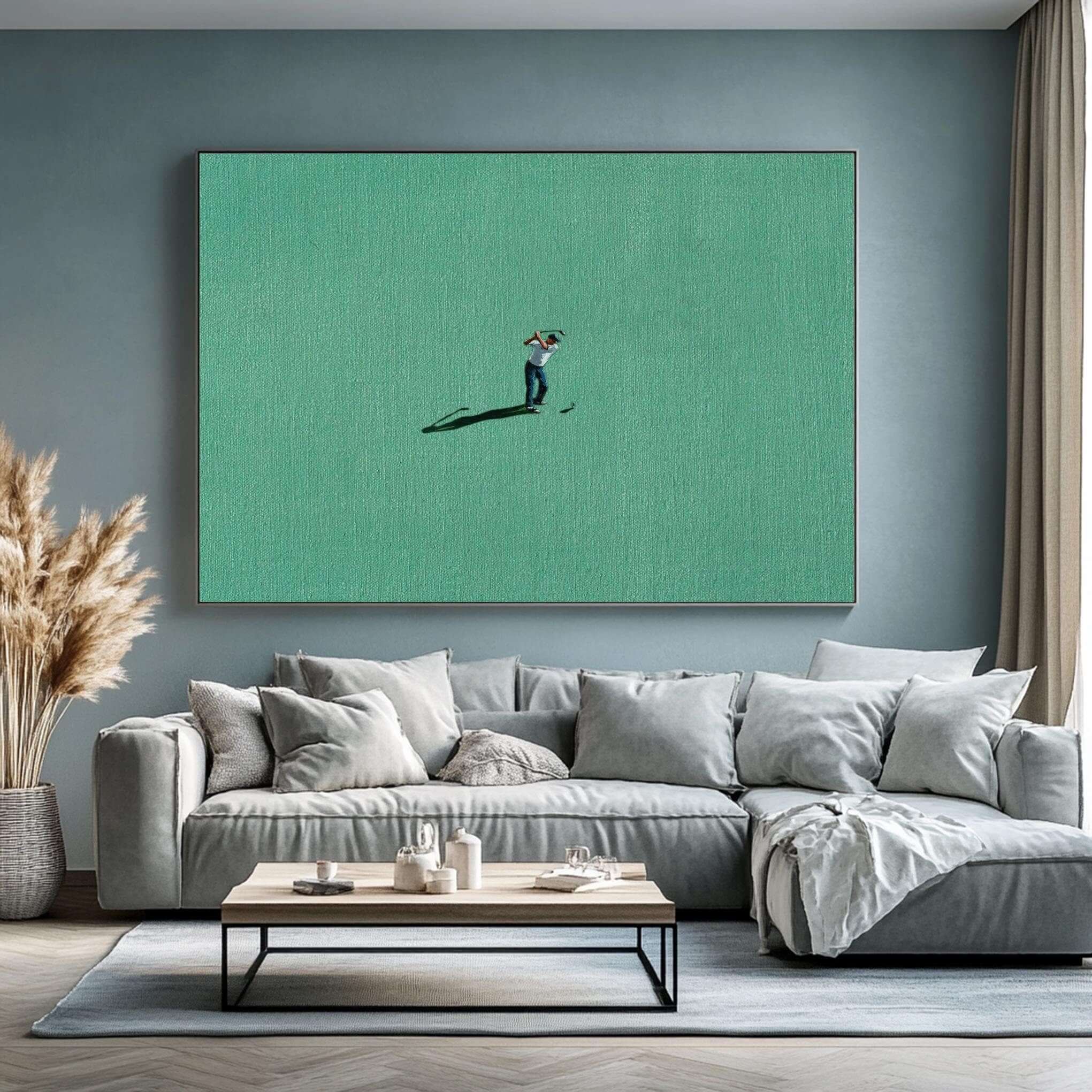 The Swing - Figure on Green Canvas Art