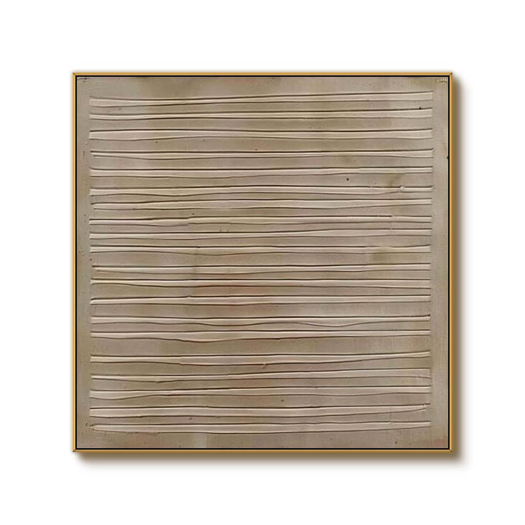 Stratified Silence - Large Brown Wabi Sabi Textured Wall Art