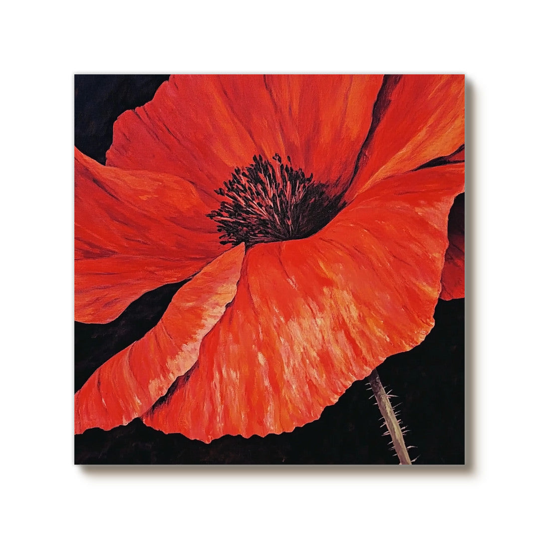 Skirt of Flame - High Saturation Hand-Painted Floral Close up Wall Art