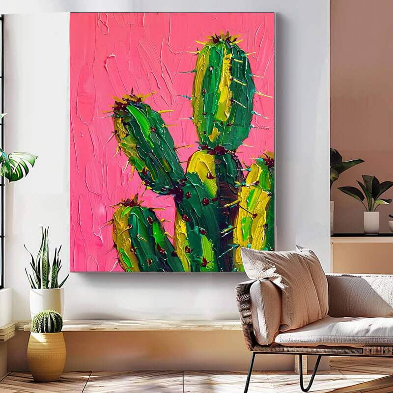 Cactus I - Original Textured Abstract Wall Art