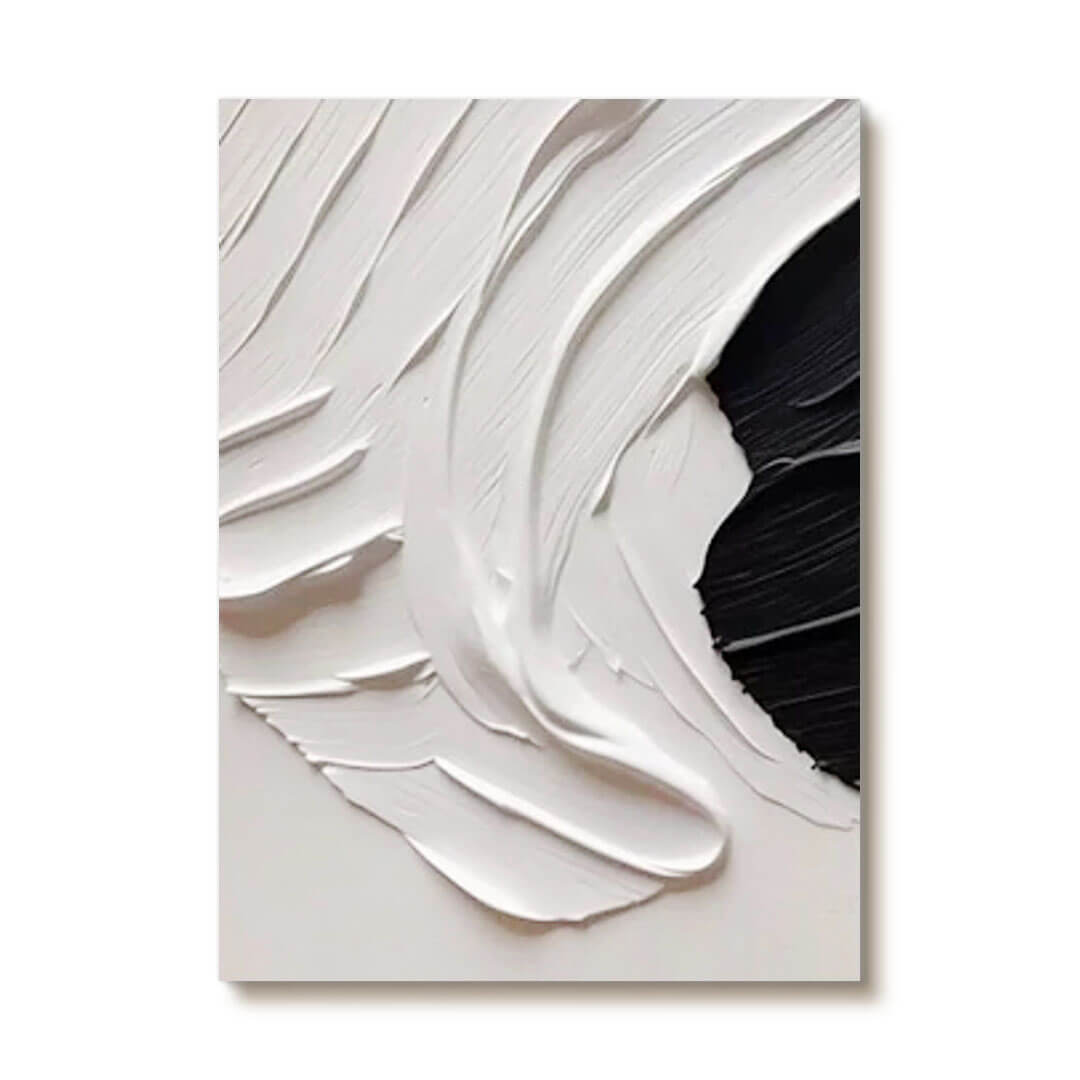 Diffuse I - Black and White Abstract Canvas Art Painting