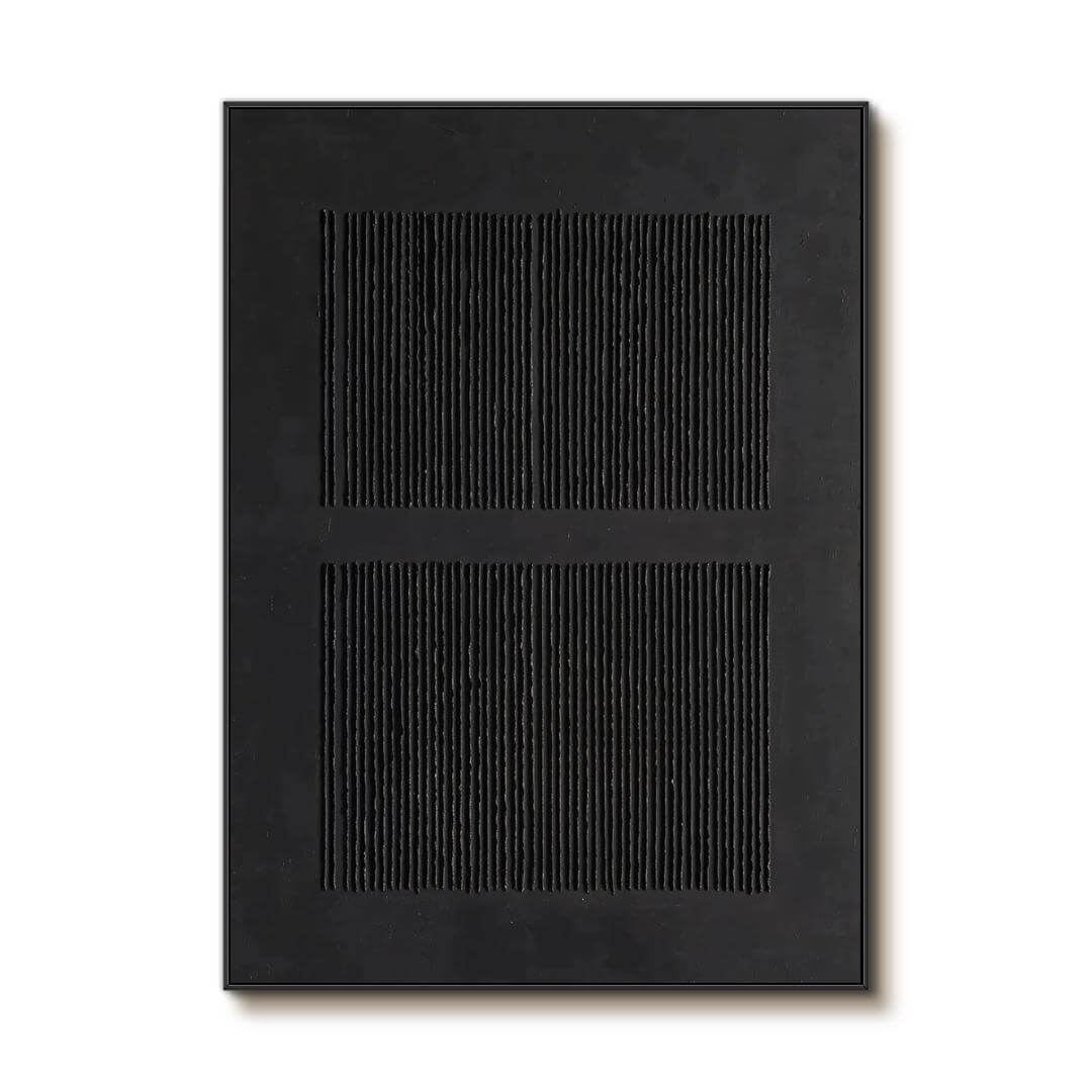 Vibration Black - Minimalist Textured Wall Art Painting