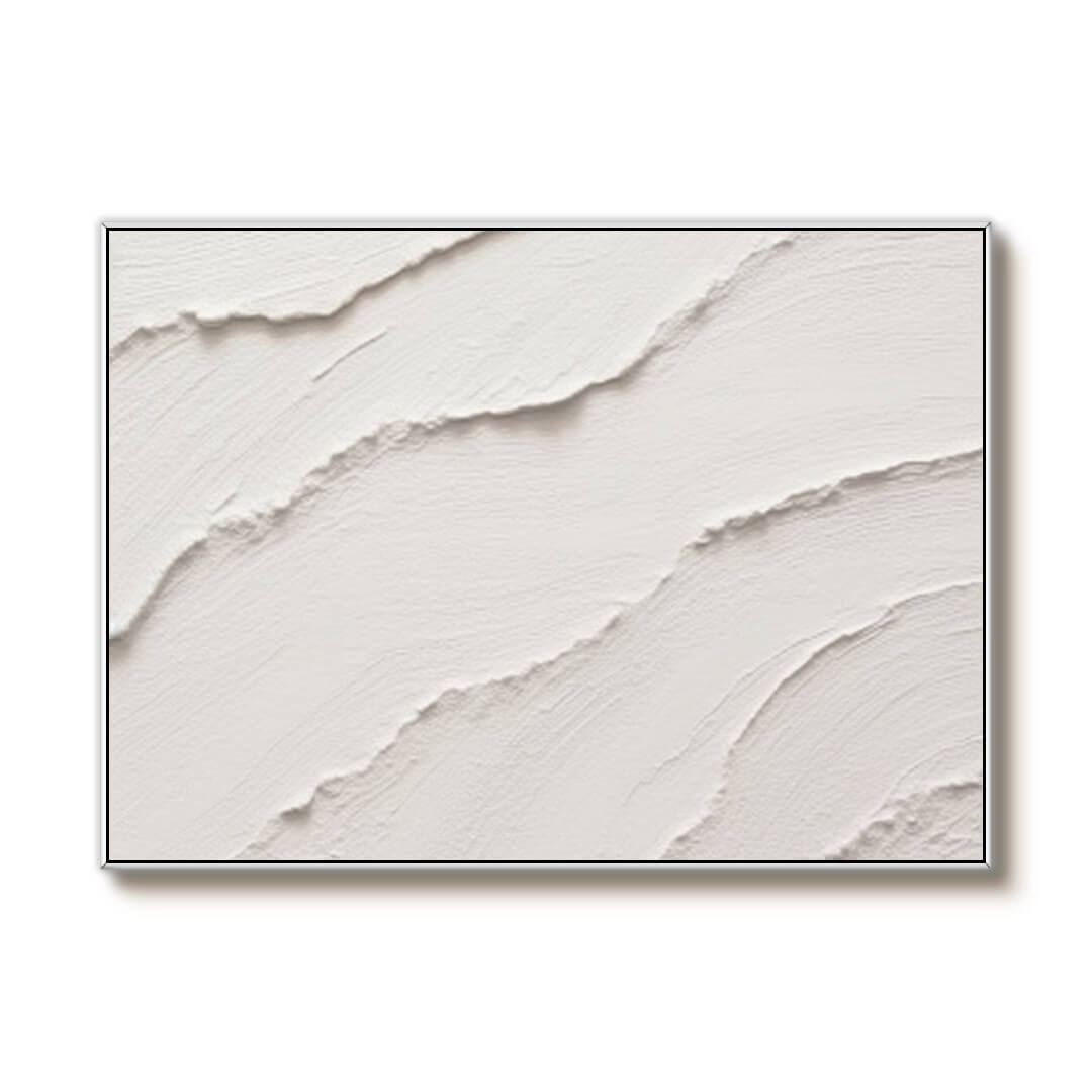 White Ripple I - Minimalist Textured Abstract Art