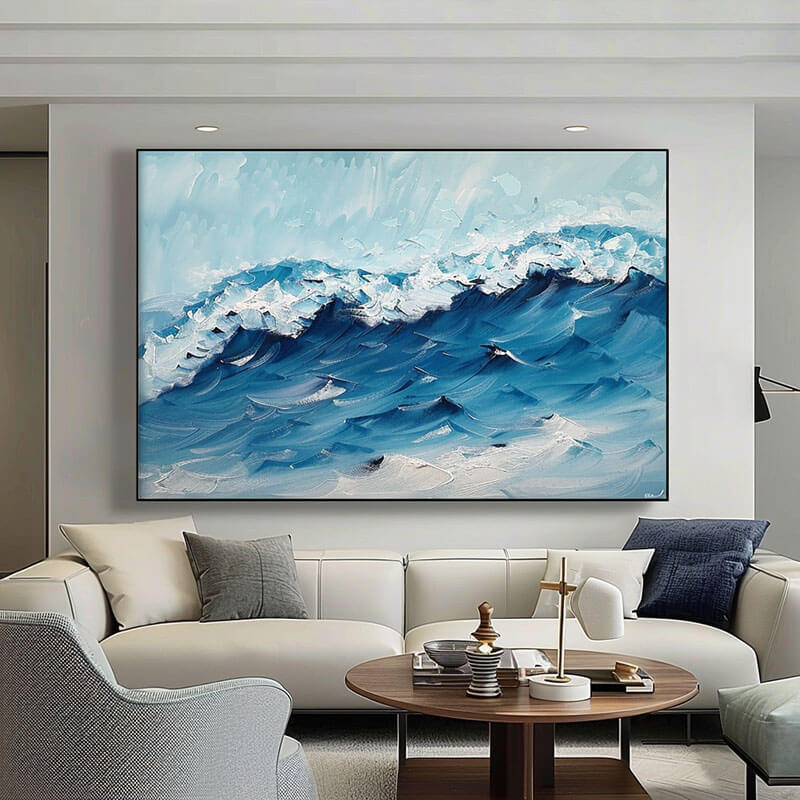 Blue Ocean - Large Original Textured Wall Art Painting