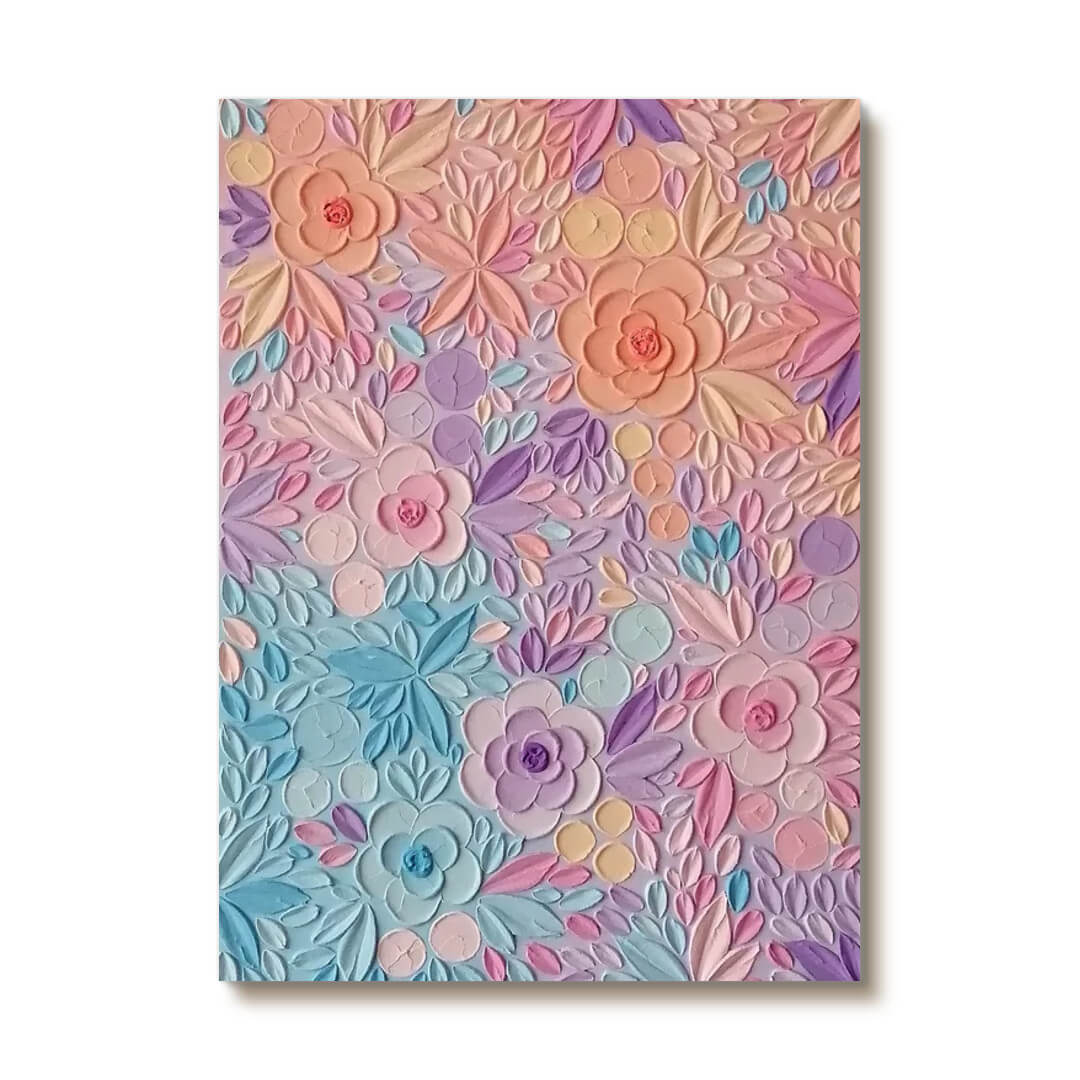 Variety of Flowers - Colorful Textured Abstract Art Painting