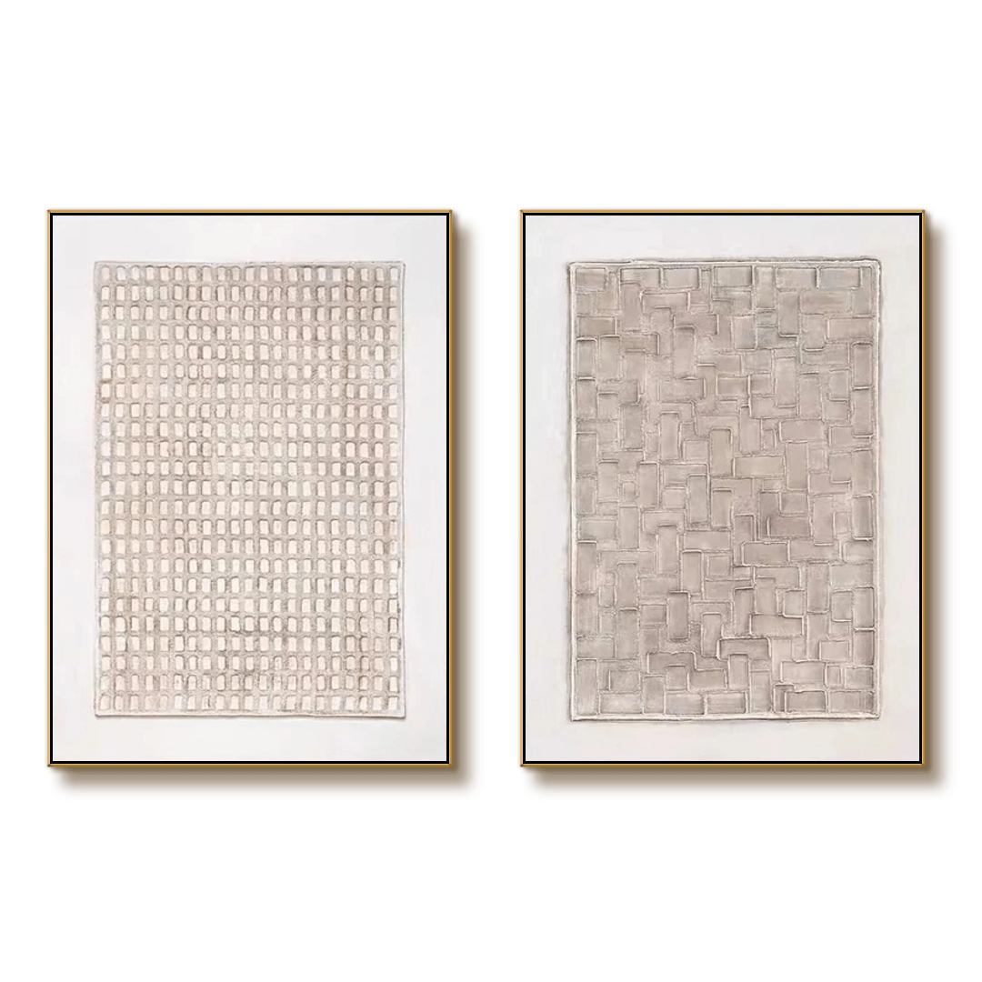 Step I - Textured Minimalist Wall Art Set of 2
