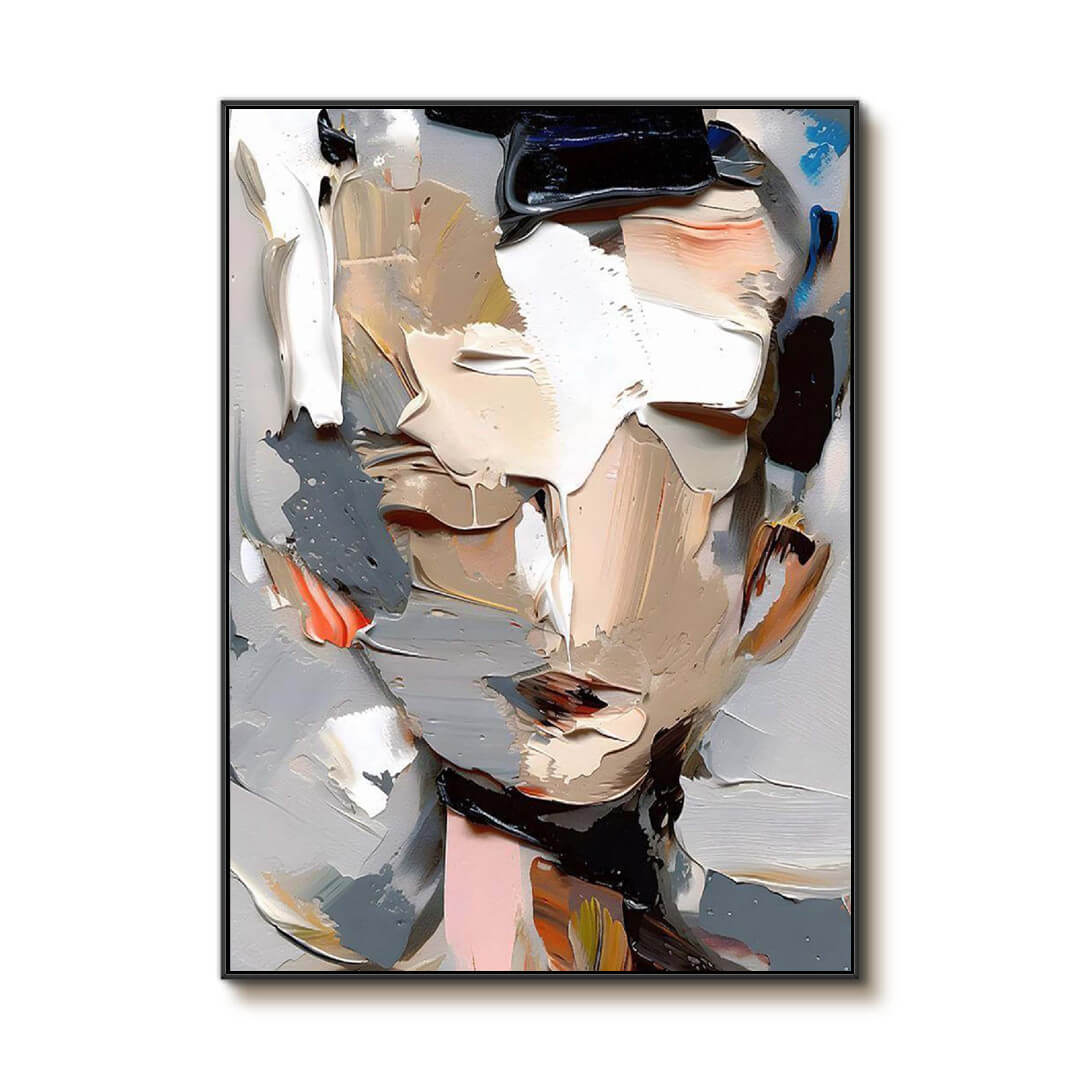 Unknown Self - Abstract Textured Portrait Art Painting