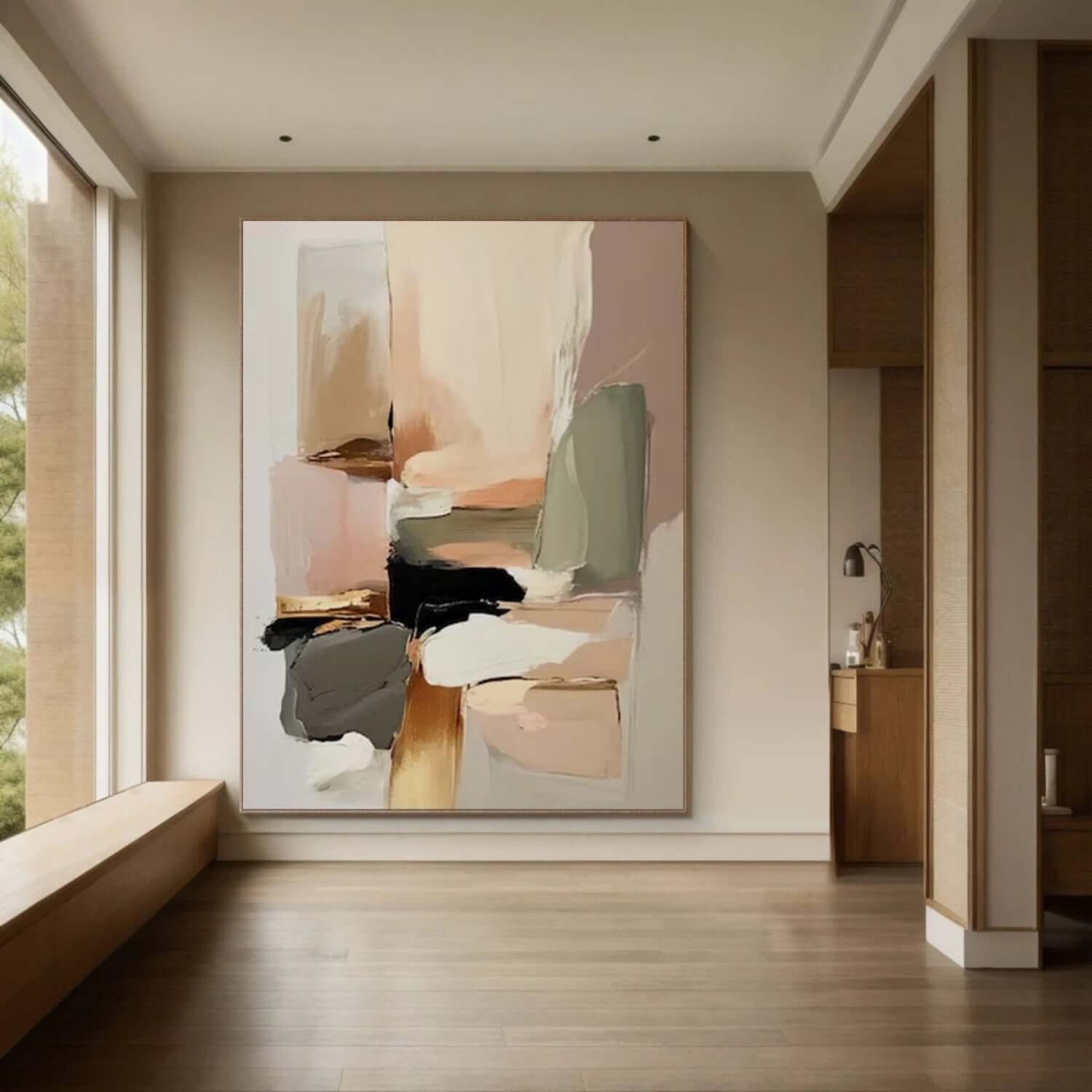 Interwoven Softness - Abstract Neutral Canvas Wall Art