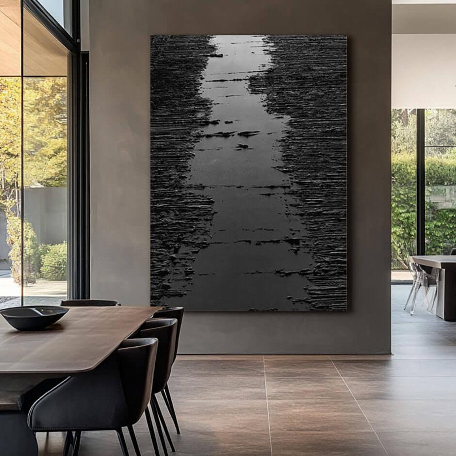 Dial Tone - Black Minimalist Wall Art Painting