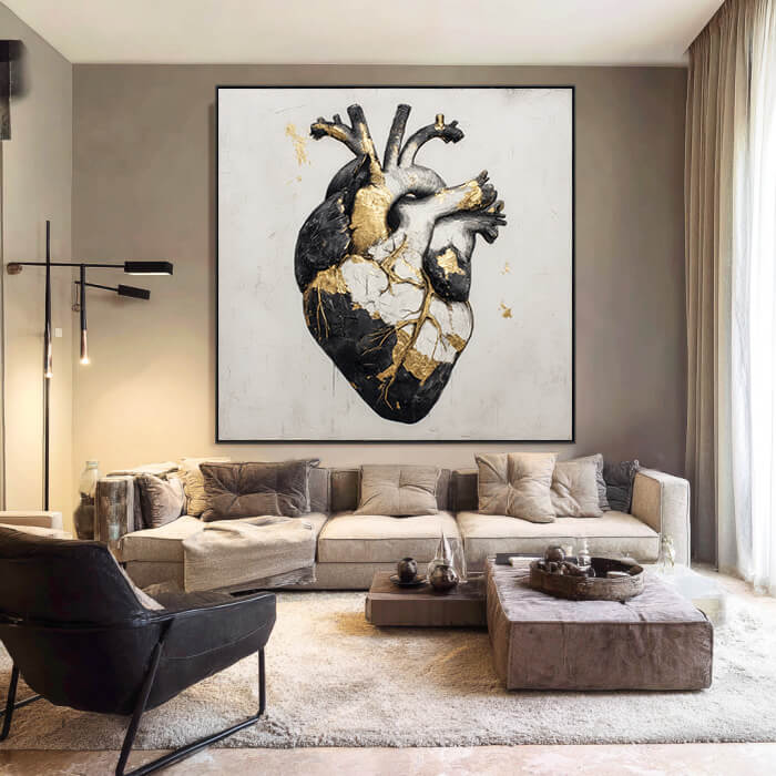 The Immortal Chamber - Hand painted Abstract Heart Wall Art