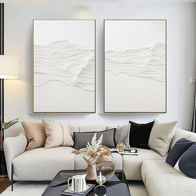 Dune - Abstract Minimalist Plaster Wall Art Set of 2