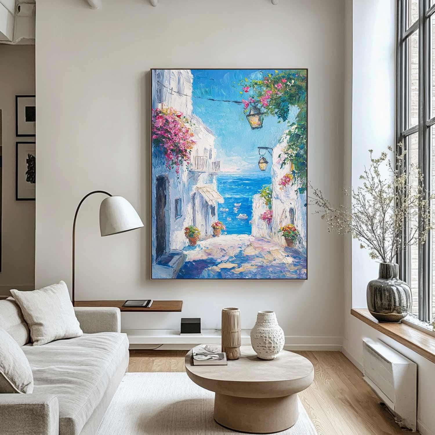 Seaside Way - Seascape and Floral Canvas Art
