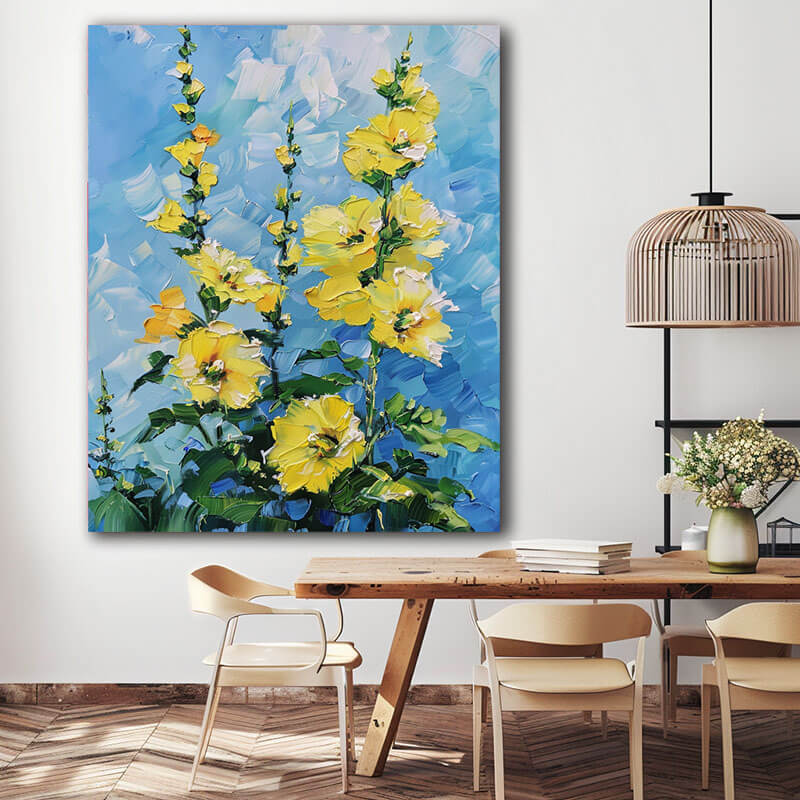 Golden Flowers - Colorful Abstract Art Painting