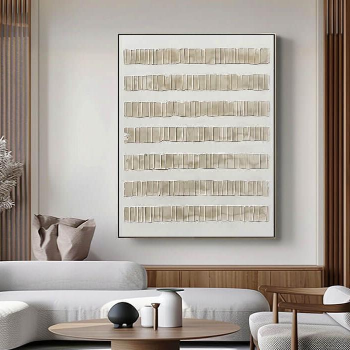 Beige Rhythms - Modern Wabi Sabi Textured Wall Art