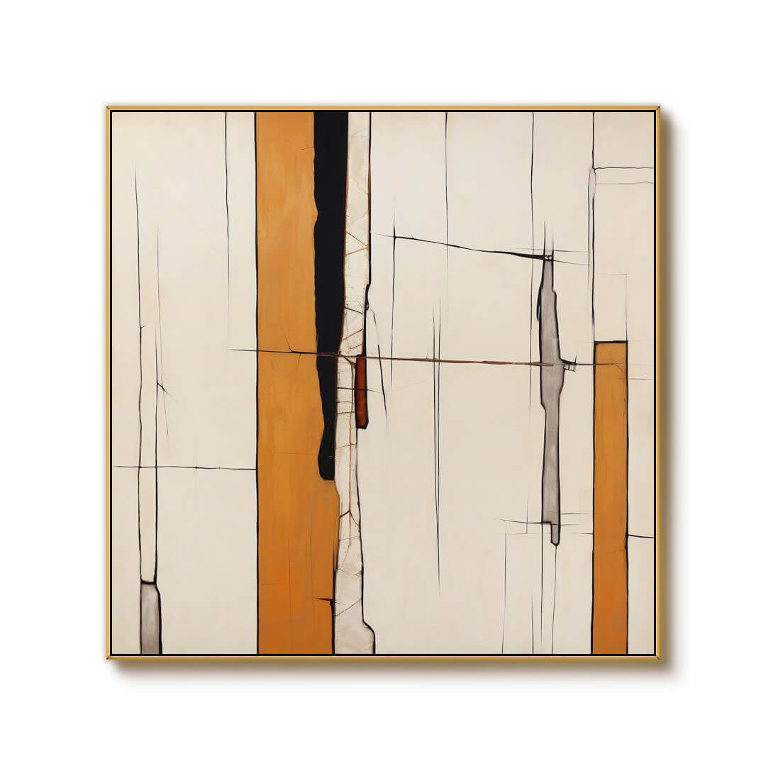 Amber Intersections - Minimalist Abstract Art Painting