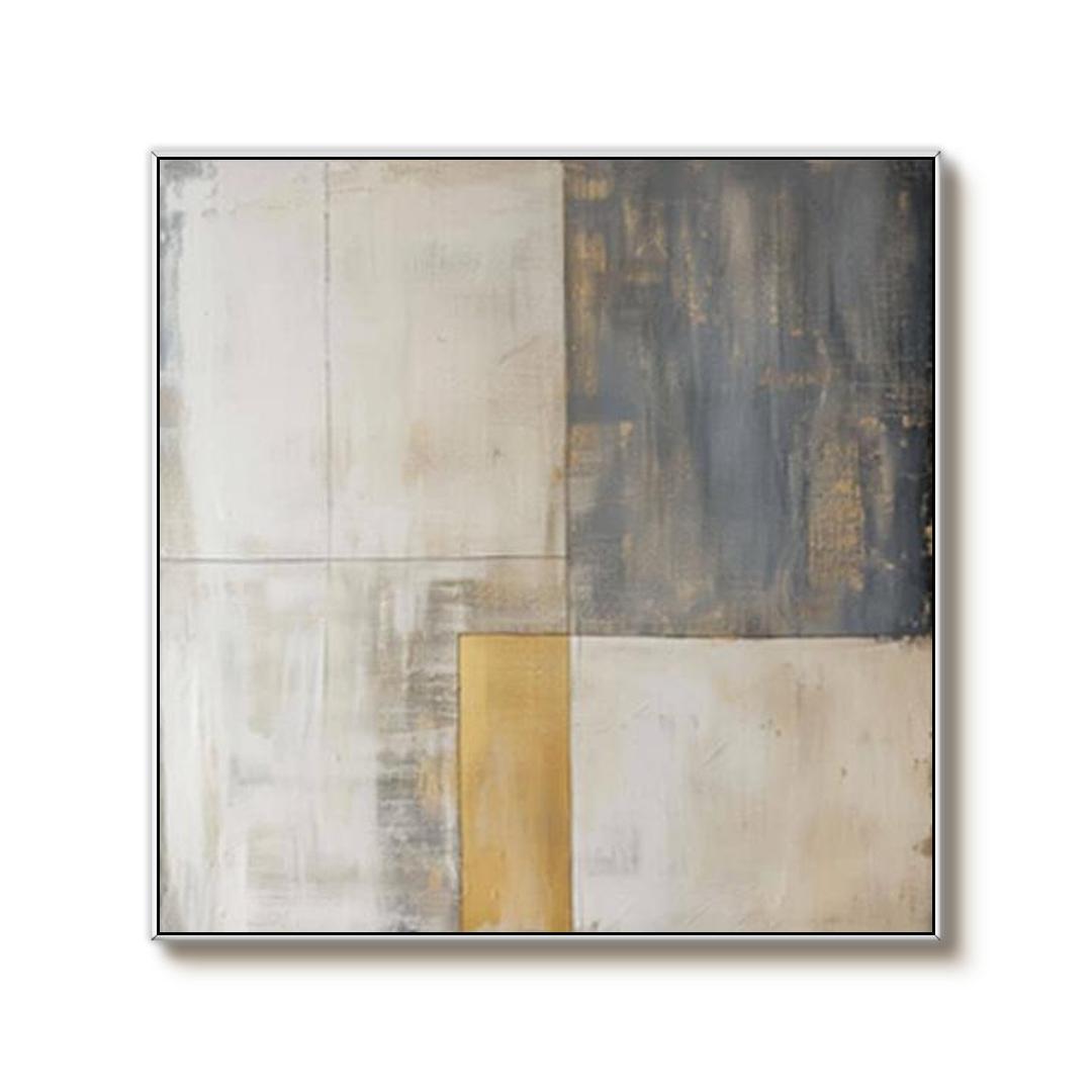 Composition II - Beige Wabi Sabi Minimalist Painting on Canvas