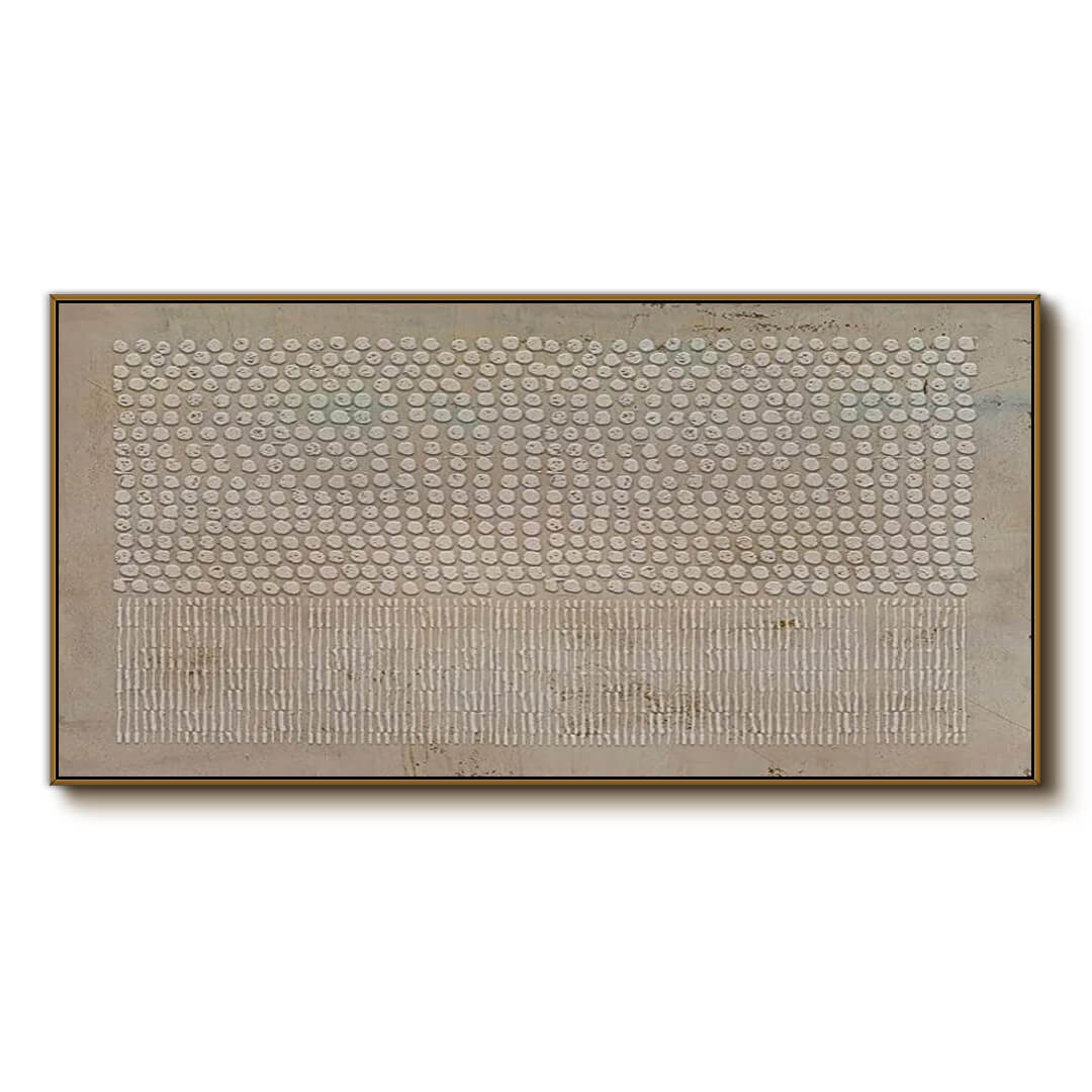 Invariable - Beige Abstract Panoramic Wall Art Painting